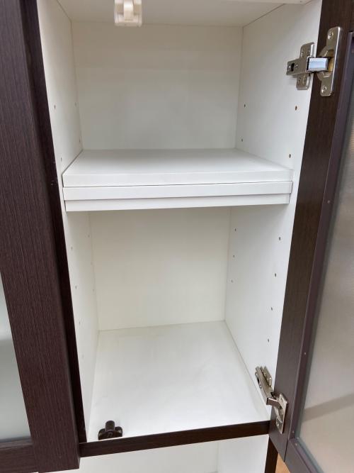 レンジボード ダークブラウン 3枚扉 スライド台