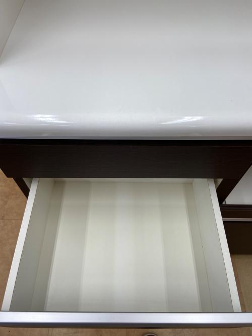 レンジボード ダークブラウン 3枚扉 スライド台