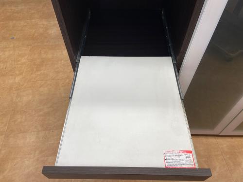 キッチンカウンター ホワイト×ブラウン 2枚扉 引出付き