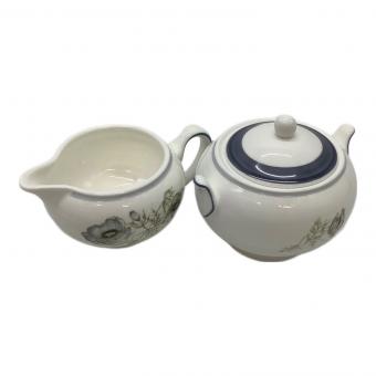 Wedgwood (ウェッジウッド) シュガーポット＆クリーマー 黒壺 ▲ グレンミスト