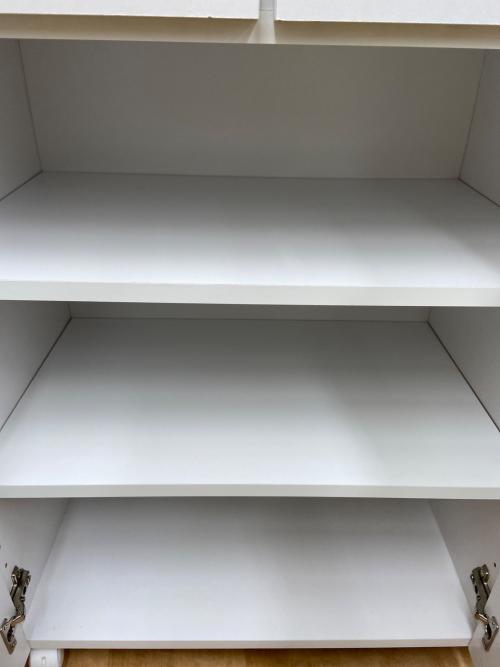 不二貿易 (フジボウエキ) レンジ台 ナチュラル×ホワイト 84 3枚扉