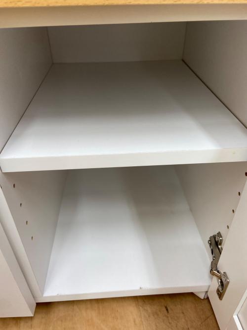 不二貿易 (フジボウエキ) レンジ台 ナチュラル×ホワイト 84 3枚扉