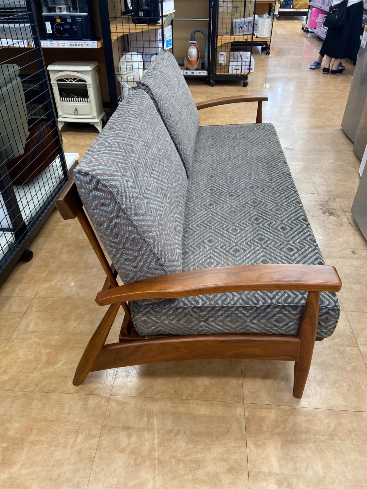 1-Style 3人掛けソファー ブラウン 100067 お客様で布地張替え済