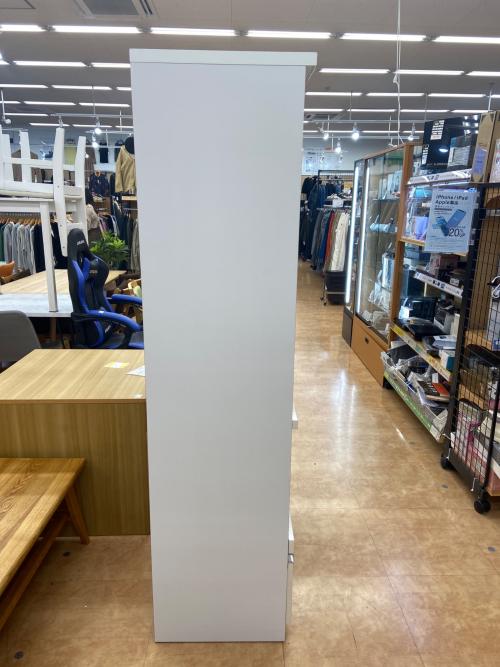 レンジボード ベージュ×ホワイト ※向かって右側面陥没有 2枚扉