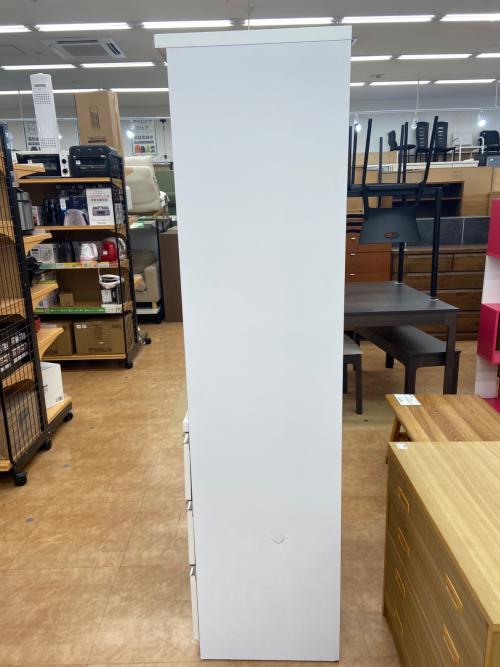 レンジボード ベージュ×ホワイト ※向かって右側面陥没有 2枚扉