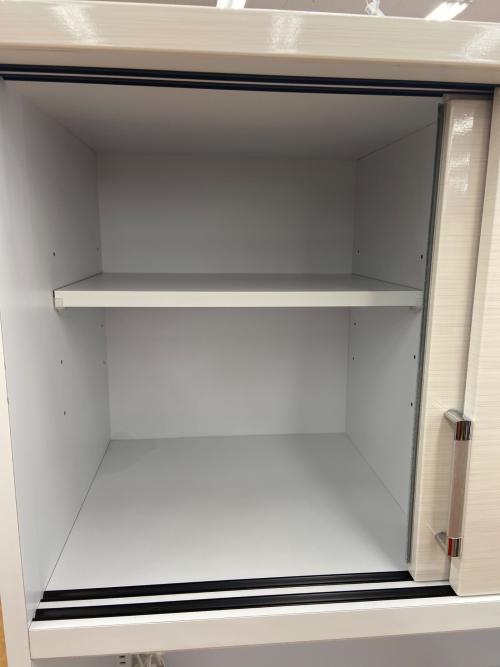 レンジボード ベージュ×ホワイト ※向かって右側面陥没有 2枚扉