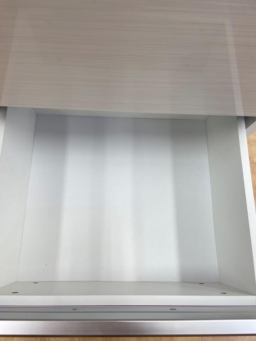 レンジボード ベージュ×ホワイト ※向かって右側面陥没有 2枚扉