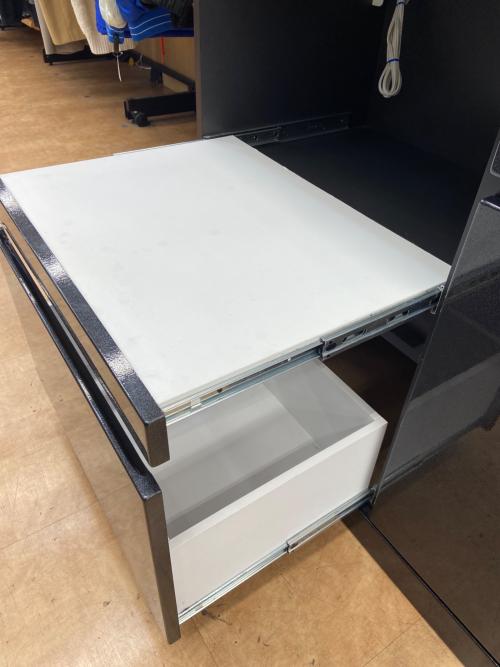 マルコ木工 レンジボード ブラック 連結部ダボ×1欠品 2枚扉・モイス加工・フルオープン