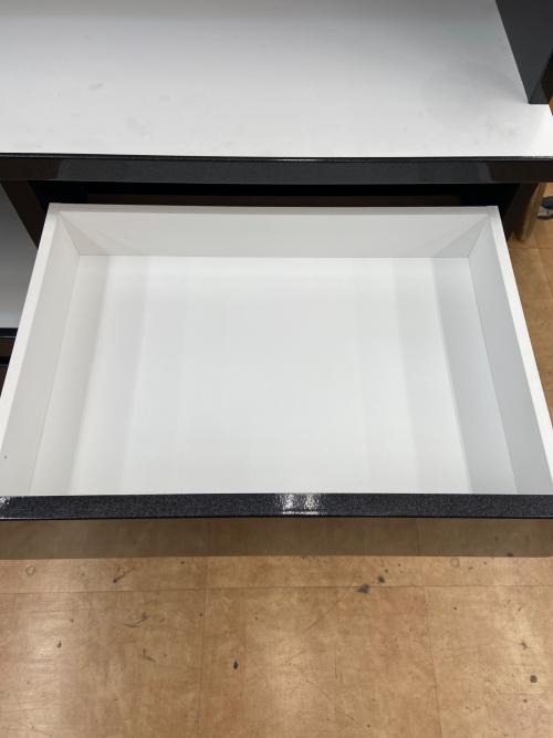 マルコ木工 レンジボード ブラック 連結部ダボ×1欠品 2枚扉・モイス加工・フルオープン