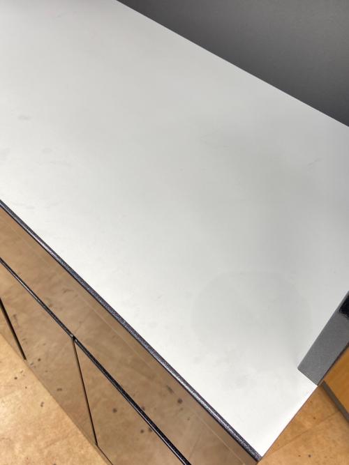 マルコ木工 レンジボード ブラック 連結部ダボ×1欠品 2枚扉・モイス加工・フルオープン