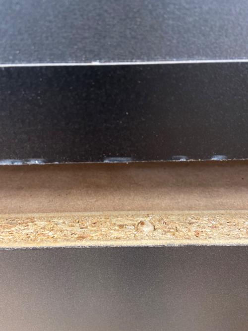 マルコ木工 レンジボード ブラック 連結部ダボ×1欠品 2枚扉・モイス加工・フルオープン