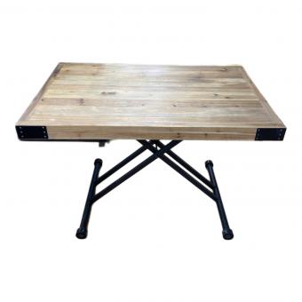 UP TOWN (アップタウン) 昇降ダイニングテーブル(手動) インダストリアル調 ナチュラル×ブラック