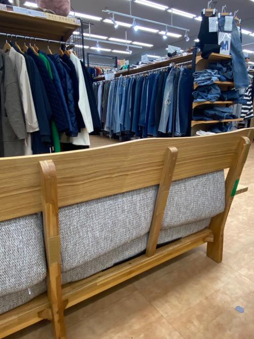 ニトリ 3人掛けソファー 94 グレー×ナチュラル アカツキNA