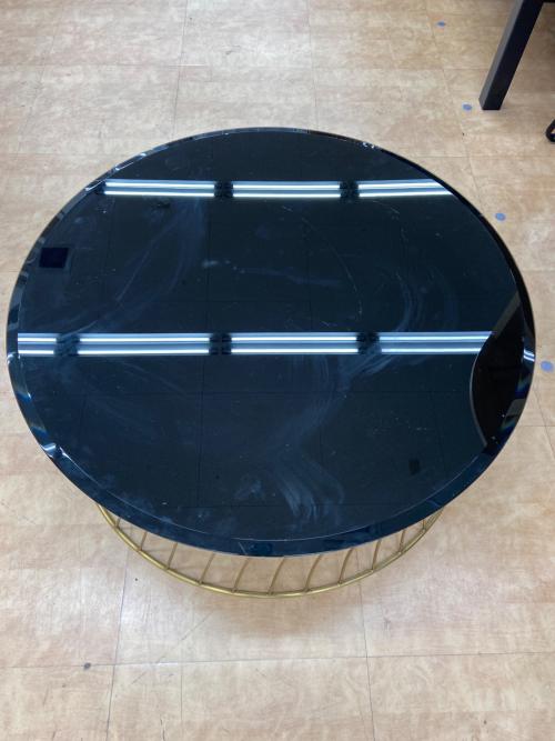 関家具 (セキカグ) ガラステーブル ブラック