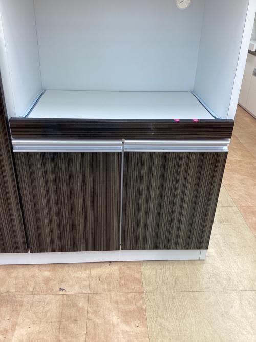 キッチンカウンター 80 幅:約120㎝ ブラック×ホワイト スピカ