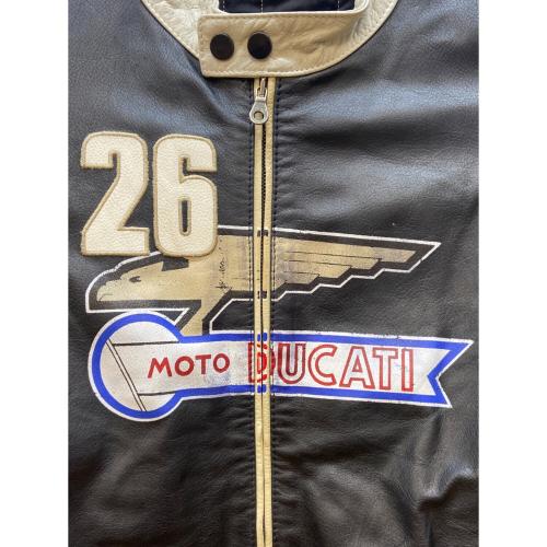 DUCATI CORSE (デュカティ・コルセ) ライディングジャケット メンズ SIZE 50 ブラック×ホワイト