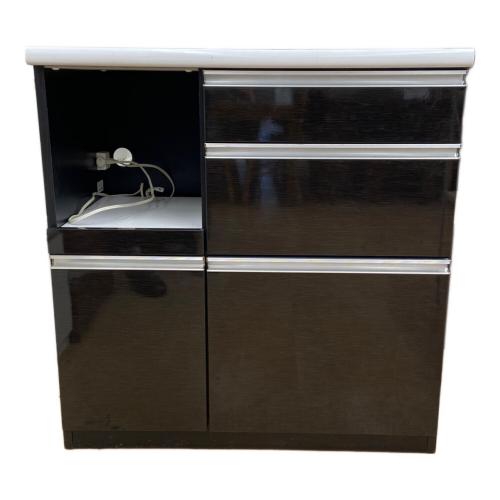 古賀家具 (コガカグ) キッチンカウンター 119 ブラック×ホワイト アリエス90