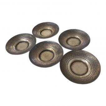 河内宗明 純銀小皿 5枚セット 370g