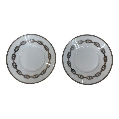 HERMES (エルメス) カップ&ソーサー シェーヌダンクル プラチナ 2Pセット