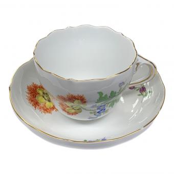 Meissen (マイセン) カップ&ソーサー 二つ花 ソーサー欠け有 ベーシックフラワー