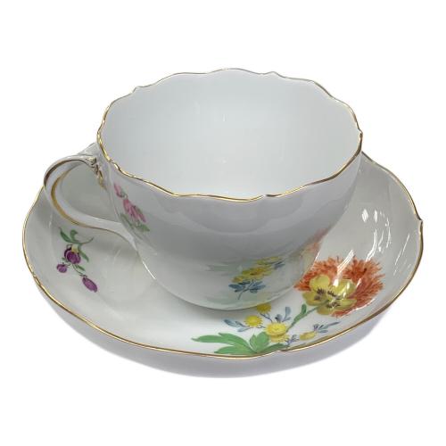 Meissen (マイセン) カップ&ソーサー 二つ花 ソーサー欠け有 ベーシックフラワー