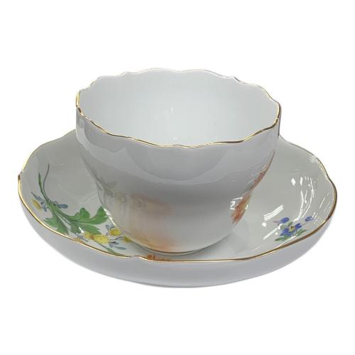 Meissen (マイセン) カップ&ソーサー 二つ花 ソーサー欠け有 ベーシックフラワー