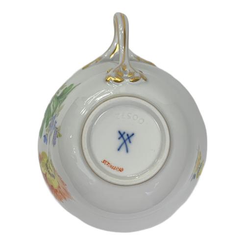 Meissen (マイセン) カップ&ソーサー 二つ花 ソーサー欠け有 ベーシックフラワー