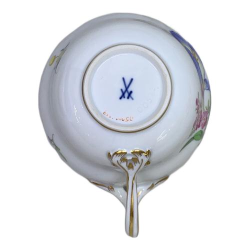 Meissen (マイセン) カップ&ソーサー 二つ花 金彩剥げ有 ベーシックフラワー