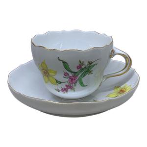 Meissen (マイセン) カップ&ソーサー 二つ花 金彩剥げ有 ベーシックフラワー