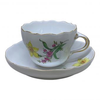 Meissen (マイセン) カップ&ソーサー 二つ花 金彩剥げ有 ベーシックフラワー