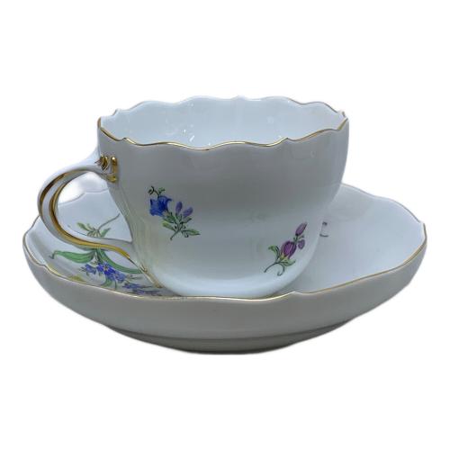 Meissen (マイセン) カップ&ソーサー 二つ花 金彩剥げ有 ベーシックフラワー