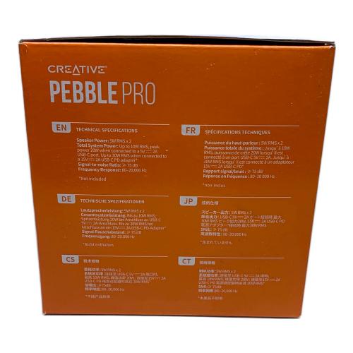 Creative (クリエイティブ・ウェイステッド・ストア) ペアスピーカー PEBBLE PRO USB/Bluetooth/3.5mmピン
