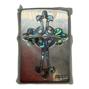ZIPPO 2004年USA製 銀仕上げ シェルクロス 貝