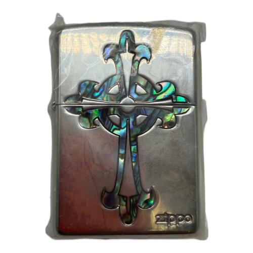 ZIPPO 2004年USA製 銀仕上げ シェルクロス 貝