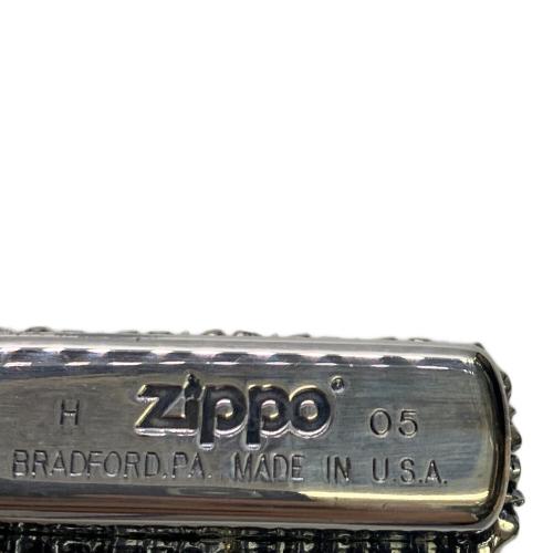ZIPPO 2005年USA製 ラウンドメタル 保管ヨゴレ有 NEW VERSION BY PENGUIN