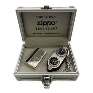 ZIPPO (ジッポ) ZIPPO 2002年製 TIME FLASH 専用ケース・コンパス付き