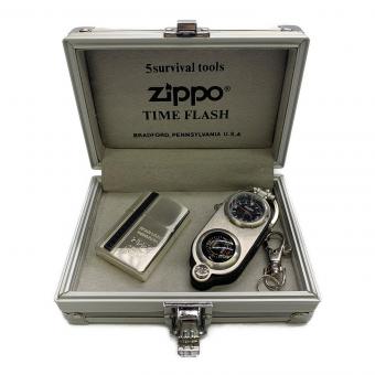 ZIPPO (ジッポ) ZIPPO 2002年製 TIME FLASH 専用ケース・コンパス付き