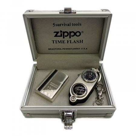 ZIPPO (ジッポ) ZIPPO 2002年製 TIME FLASH 専用ケース・コンパス付き 
