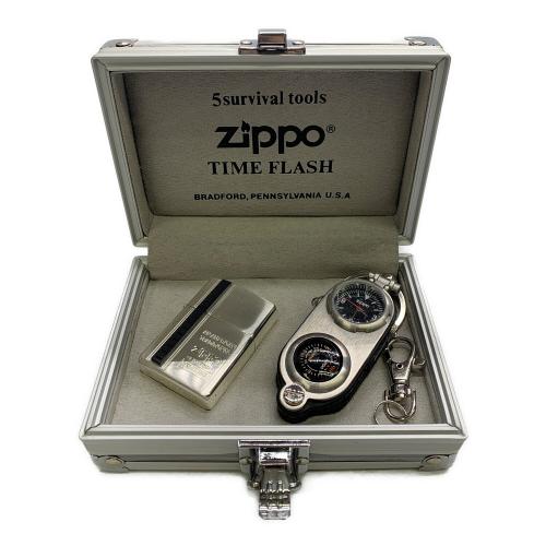 ZIPPO (ジッポ) ZIPPO 2002年製 TIME FLASH 専用ケース・コンパス付き