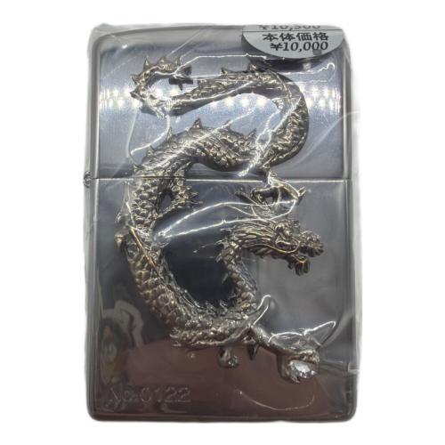 ZIPPO (ジッポ) オイルライター 2005年製 龍石入りメタルBLACK クリアスワロフスキー