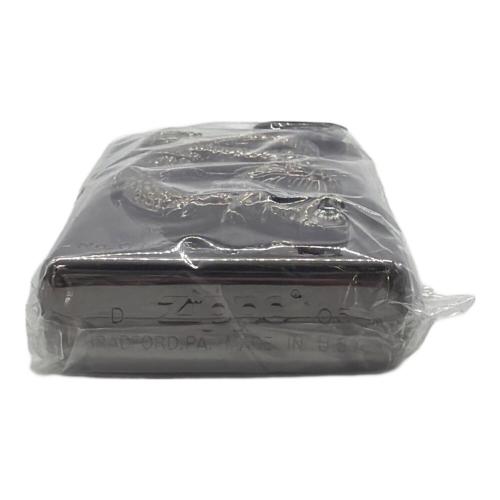 ZIPPO (ジッポ) オイルライター 2005年製 龍石入りメタルBLACK クリアスワロフスキー