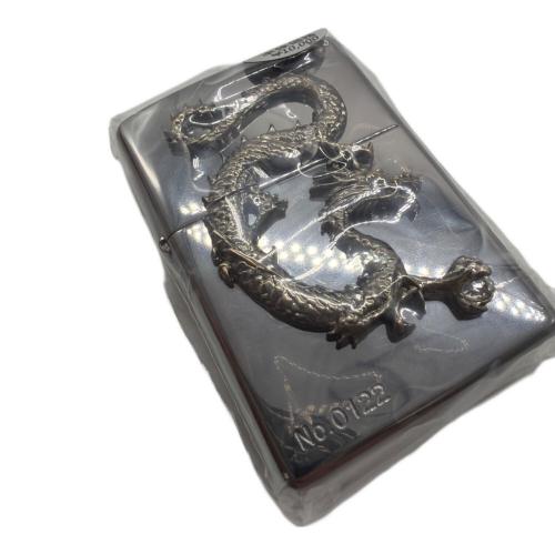 ZIPPO (ジッポ) オイルライター 2005年製 龍石入りメタルBLACK クリアスワロフスキー