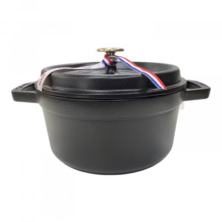 Staub (ストウブ) 両手鍋 20cm ブラック ピコ・ココット ラウンド