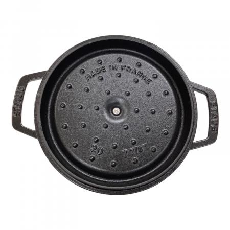 Staub (ストウブ) 両手鍋 20cm ブラック ピコ・ココット ラウンド