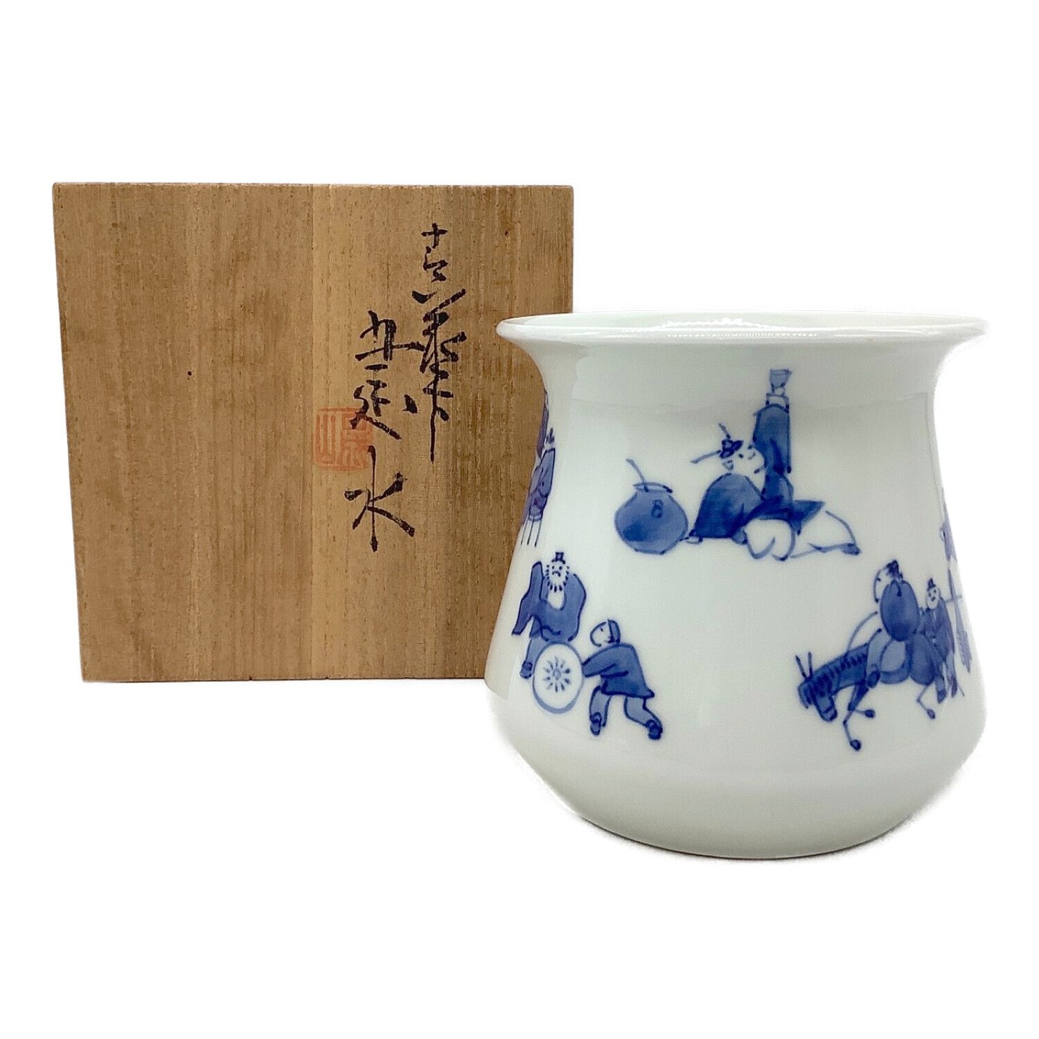 5代 清風与平作 染付香合 茶道具 共箱 共布 定番 51.0%OFF