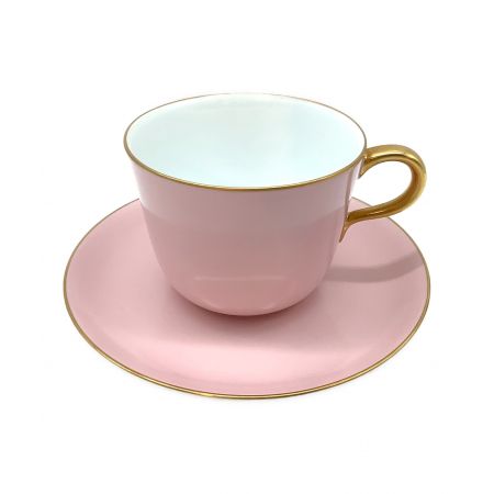 大倉陶園 (オオクラトウエン) カップ&ソーサー ピンク蒔き 色蒔き