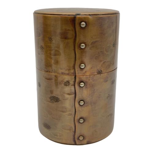 清雅堂 (セイガドウ) 生地色 鋲止銅 茶筒 茶托