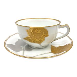 大倉陶園 (オオクラトウエン) カップ&ソーサー 金蝕バラ