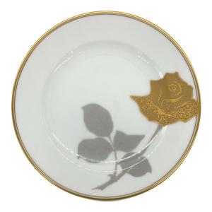 大倉陶園 (オオクラトウエン) ケーキ皿 約20㎝ 金蝕バラ