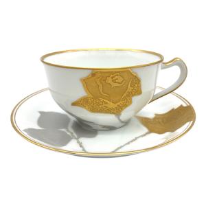 大倉陶園 (オオクラトウエン) カップ&ソーサー 金蝕バラ